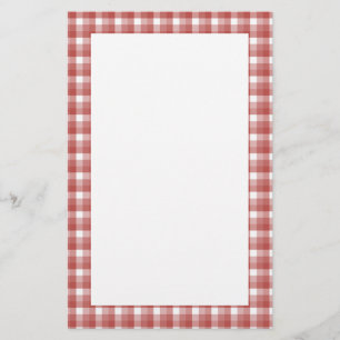 Papelaria Padrão de verificação de Gingham. Vermelho e Br
