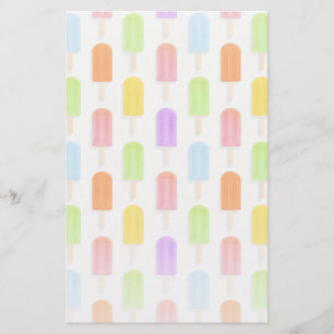 Papelaria Padrão do Rainbow Popsicles de Verão