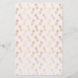 Papelaria Padrão Dourado de abacaxi