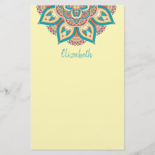 Papelaria Padrão étnico marroquino colorido de Mandala