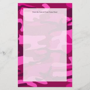 Papelaria Padrão feminino da Camuflagem Fuchsia Camo, rosa 