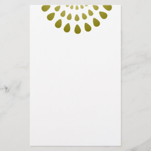 Papelaria Padrão fetal geométrico em Dourado