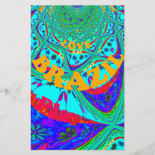 Papelaria Padrão Floral Vibrante: Um Tributo Brasileiro.
