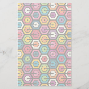 Papelaria Padrão geométrico colorido com hexágonos