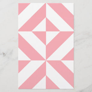 Papelaria Padrão Geométrico de Deco Cube, de Melão Rosa