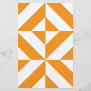 Papelaria Padrão Geométrico de Deco de Laranja Queimado