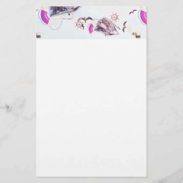 Papelaria Padrão marinho (Frente)