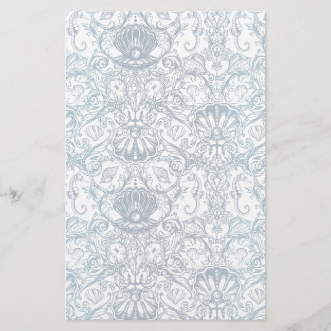 Papelaria Padrão Marinho Vintage (Frente)