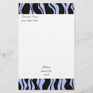 Papelaria Padrão Moderno de Zebra Azul e Preto