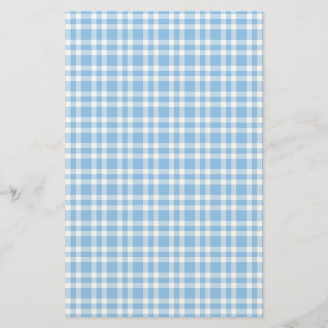Papelaria Padrão Xadrez Azul Branco (Frente)