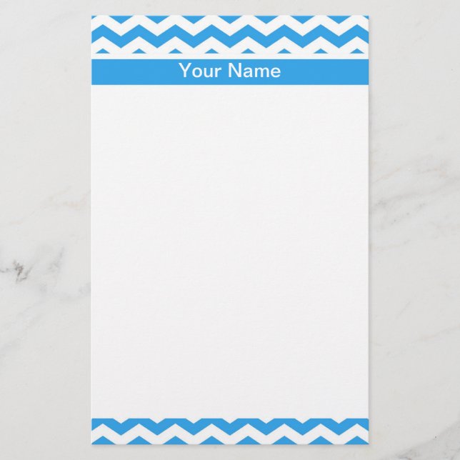 Papelaria Padrão zigzag azul-claro moderno (Frente)