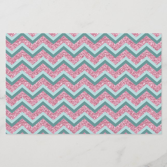 Papelaria Padrão ZigZag cor-de-rosa (Frente)