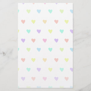 Papelaria Padrões de Coração do Cotovelo Pastel