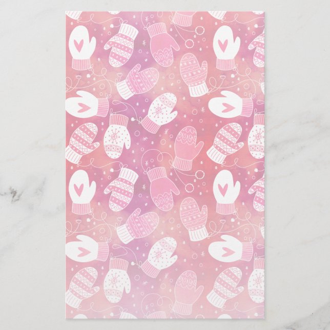 Papelaria Padrões de natal em rosa (Frente)