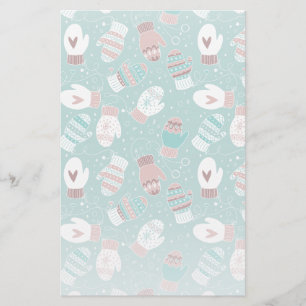Papelaria Padrões de Noite de Natal Cozy em Mint