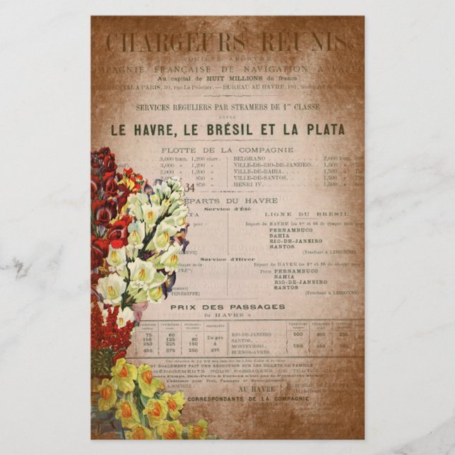 Papelaria Página de criação do Diário de jornal francês Vint (Frente)