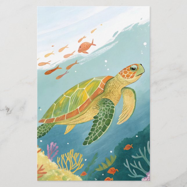 Papelaria Painting Turtle (Frente)