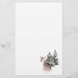 Papelaria Paisagem de Neve Invernal Fawn