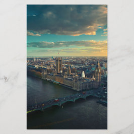 Papelaria Paisagem Urbana de Londres ao Pôr do Sol