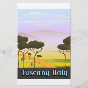 Papelaria Paisagem viagem da Toscana Itália.