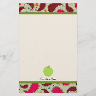 Papelaria Paisley & Apple verde personalizaram o professor