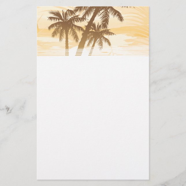 Papelaria Palmas de Verão Tropicais (Frente)