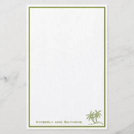 Papelaria Palmeiras Gêmeas, Verde Tropical Personalizada