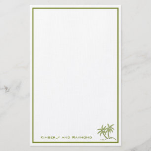 Papelaria Palmeiras Gêmeas, Verde Tropical Personalizada