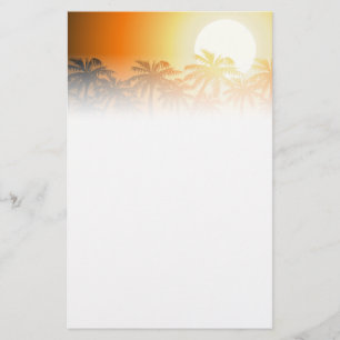 Papelaria Palmeiras tropicais no por do sol