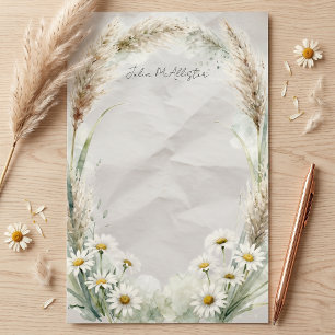Papelaria Pampas Grama em Aquarela e Botânica de Margarida B