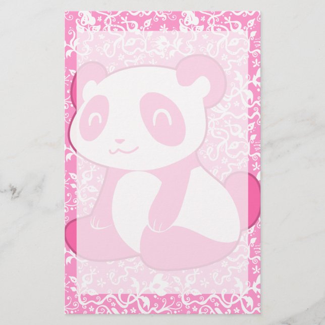 Papelaria Panda cor-de-rosa dos desenhos animados (Frente)