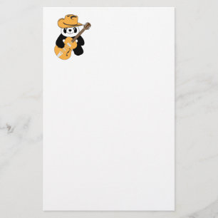 Papelaria Panda engraçada com violão