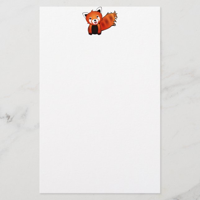 Papelaria Panda vermelha feliz (Frente)