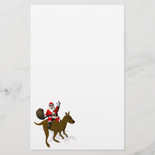 Papelaria Papai Noel Andando Em Kangaroo