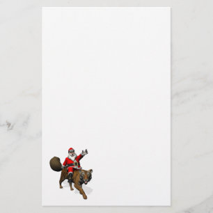 Papelaria Papai Noel Dirigindo Um Tigre