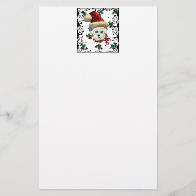 Papelaria Papai Noel Westie (Frente)
