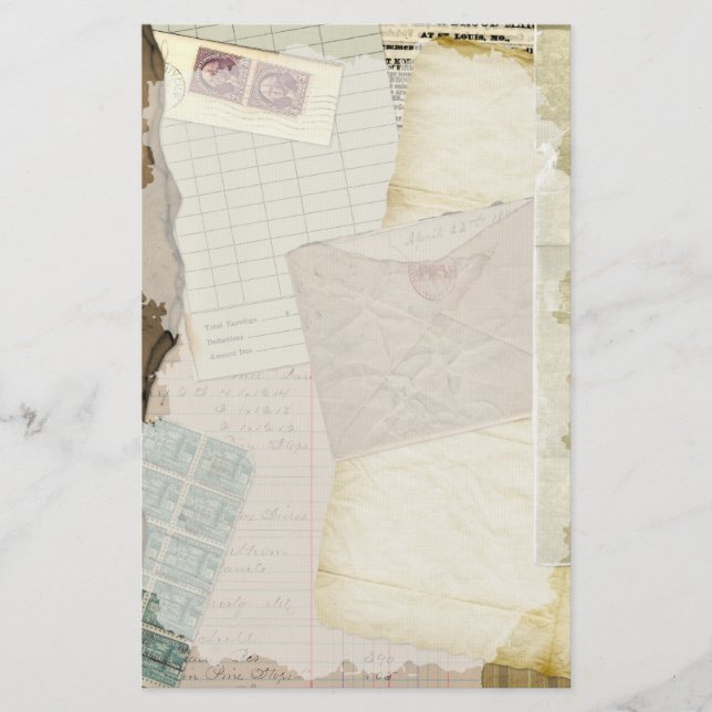 Papelaria Papéis Vintage Antigos (Frente)