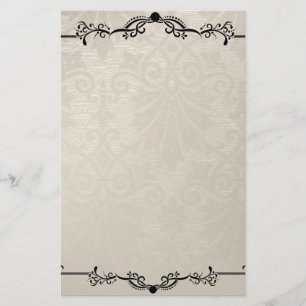 Papelaria Papel Antigo Creme Preto