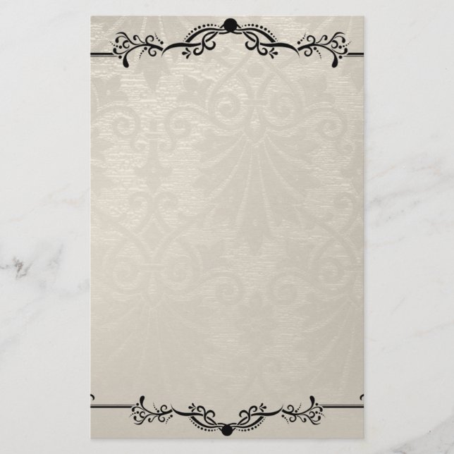 Papelaria Papel Antigo Creme Preto (Frente)