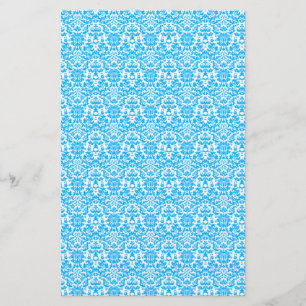 Papelaria Papel azul e branco do artesanato do damasco