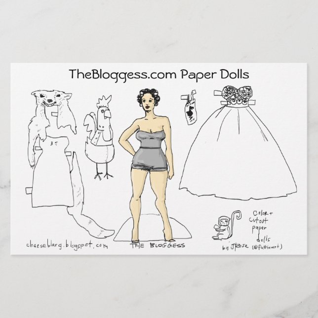 Papelaria Papel-bonecas de Bloggess (pelo fattieart) (Frente)