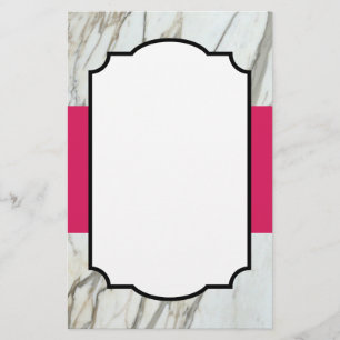 Papelaria Papel branco de mármore fuchsia moderno design
