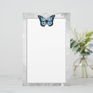 Papelaria Papel Brilhante de Carta Azul-Borboleta