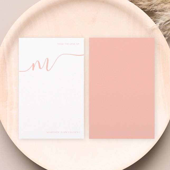 Papelaria Papel cor-de-rosa para caligrafia em monograma (Criador carregado)