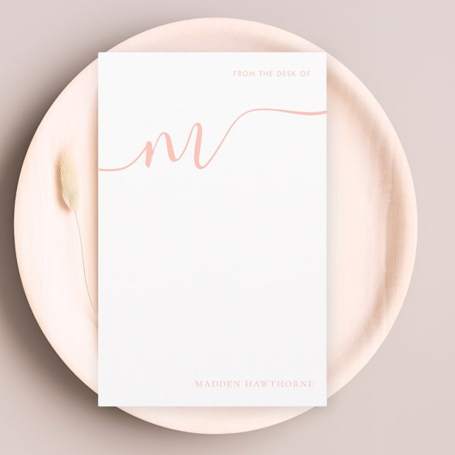Papelaria Papel cor-de-rosa para caligrafia em monograma (Criador carregado)