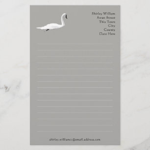 Papelaria Papel da cisne com linhas