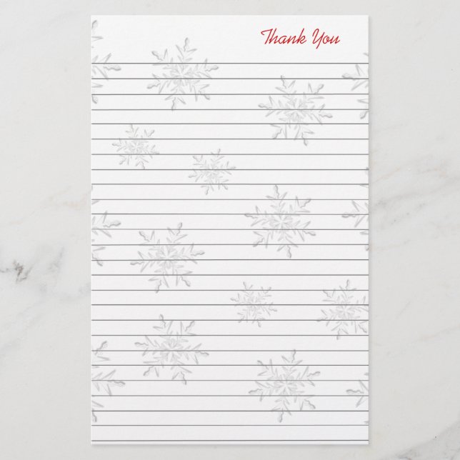 Papelaria Papel de Agradecimento de Natal com Flocos de Neve (Frente)