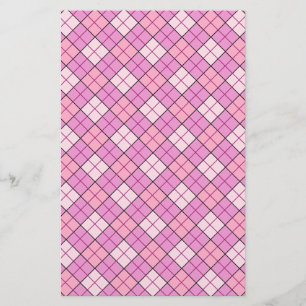 Papelaria Papel de Artesanato de Xadrez rosa