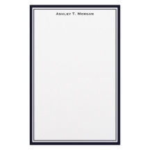 Papel de Carta Azul/Branco Personalizado