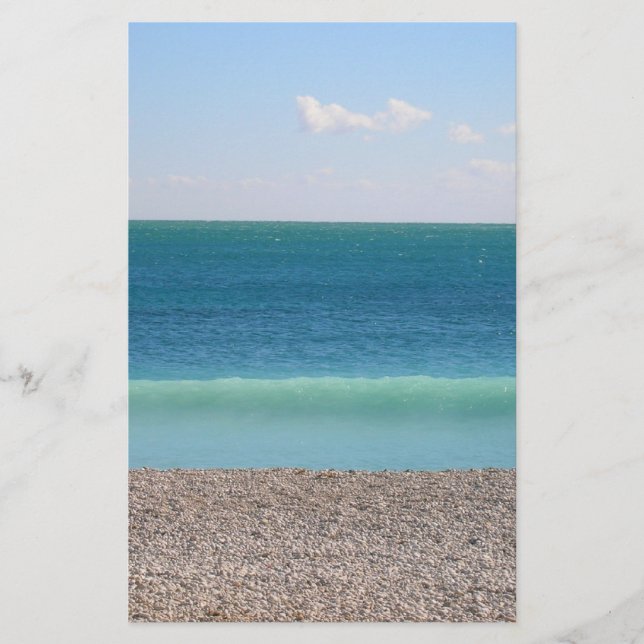 Papelaria Papel de carta azul claro do mar (Frente)